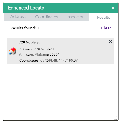 Address Inspection Results